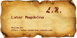 Later Magdolna névjegykártya